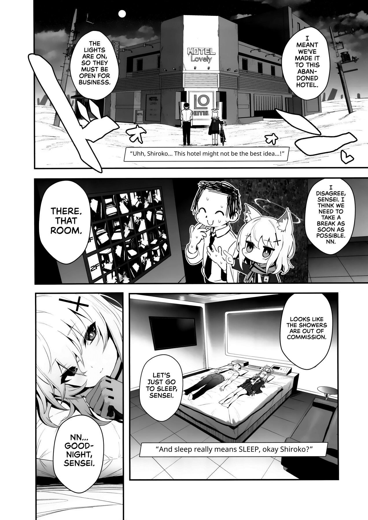 hentai manga Blyew Archive ~Being Taken To A Love Hotel By An EXTREMELY Horny Shiroko~